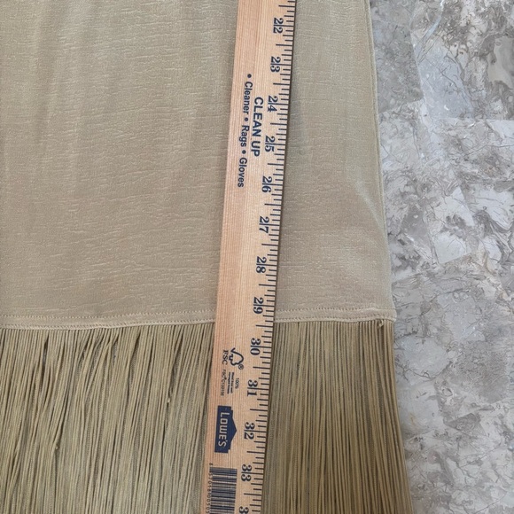 Together Gold Fringe Hem Slinky Maxi Dress Sleeveless Vintage Style Women’s Sz S - Picture 8 of 10